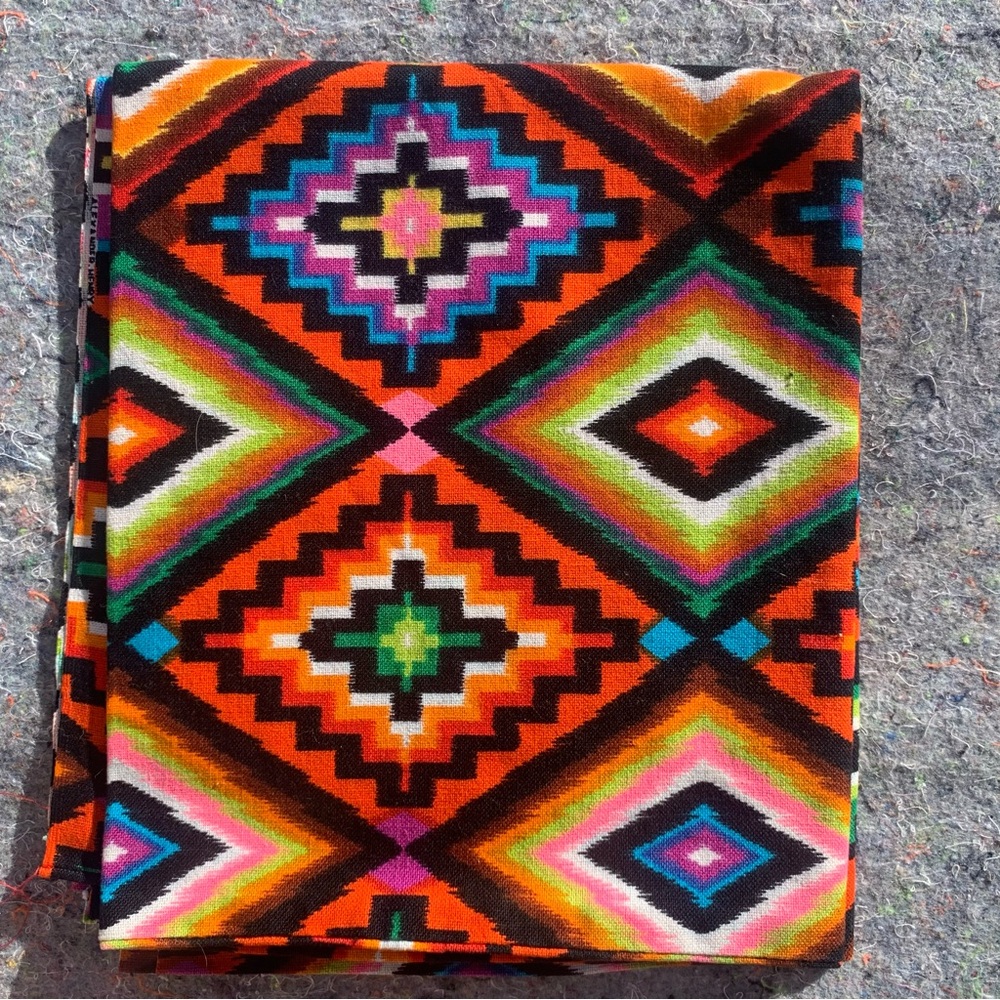 Rad vintage 70s 80s Alexander Henry textile-like woven cotton geo fabric sewing
